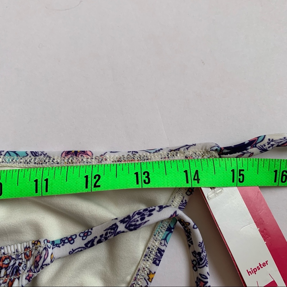 Xhilaration Size Medium Boho Smocked Paisley String Bikini Bottom NWT - Picture 11 of 14